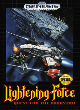 Lightening Force Quest for the Darkstar box art for Sega Genesis